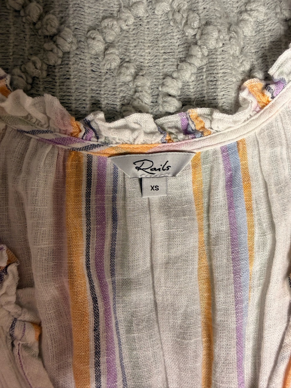 NWOT Rails - Women's Amellia Striped Linen Blend Tiered Dress - Picture 4 of 6